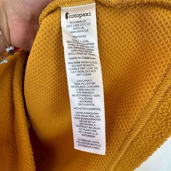 Cotopaxi Women’s Abrazo Half Zip Fleece Jacket Mustard Yellow Dark Rose - Picture 9 of 10